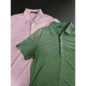 RLX Ralph Lauren Men's Short Sleeve Golf Polo Shirts Large -Lot Of 2-